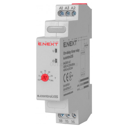 Реле затримки часу на включення 0,3-30 с e.control.t15, E.NEXT