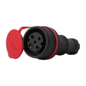 Розетка переносна з захисною кришкою каучукова e.socket.rubber.071.32 3P+PE 32А 400В IP44, E.NEXT (Mutlusan)