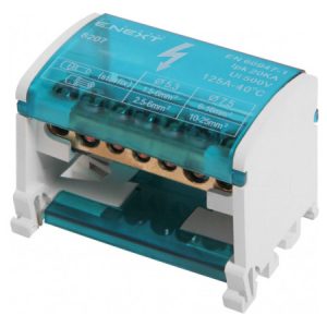 Шина нульова e.cbs.pro.2.7 в корпусі на DIN-рейку 2x7 груп, E.NEXT