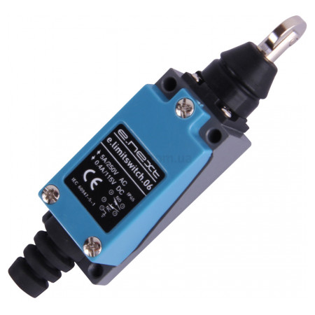 Вимикач кінцевий e.limitswitch.06 5А 1НВ+1НЗ штовхач з вертикальним роликом, E.NEXT