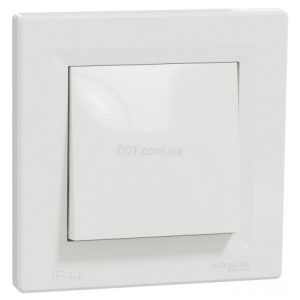 Вимикач одноклавішний (самозатискні клеми) IP44 Asfora білий, Schneider Electric