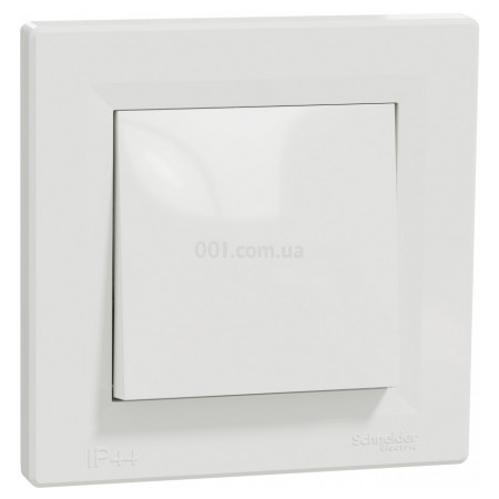 Вимикач одноклавішний (самозатискні клеми) IP44 Asfora білий, Schneider Electric