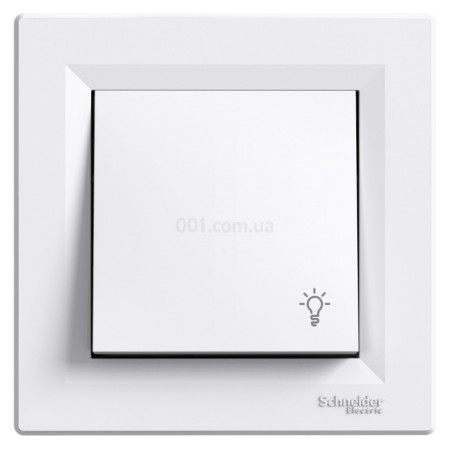 Вимикач кнопковий "Світло" (самозатискні клеми) Asfora білий, Schneider Electric