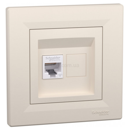 Розетка комп'ютерна (RJ45) кат.6 UTP Asfora кремова, Schneider Electric