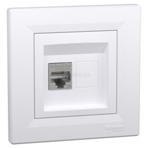 Розетка комп'ютерна (RJ45) кат.5e STP Asfora біла, Schneider Electric