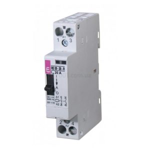 Контактор модульний R 20-10-R 20A 230V AC 1NO з ручним керуванням, ETI