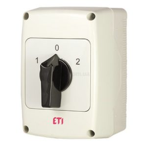 Перемикач кулачковий CS 40 52 PNG 2p «1-0-2» 40А в корпусі IP65, ETI