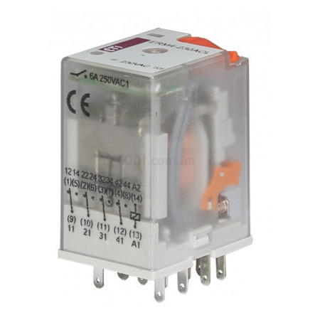 Реле електромеханічне ERM4-230ACL 4CO 230V AC (6А AC1), ETI