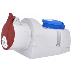 Розетка комбінована EZCZ-S-1653 IP44 (16A, 400V/230V, 3P+N+PE / +EE 16S Schuko), ETI