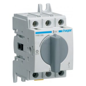 Вимикач навантаження модульний HAB306 3P 63А, Hager