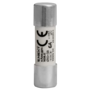 Плавка вставка запобіжника e.fuse.gpv.1038.6, 10×38 мм gPV 6A 1000V DC 20кА, E.NEXT