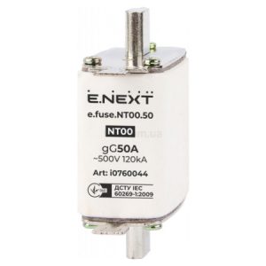 Запобіжник плавкий (вставка) e.fuse.NT00.50, 50 А габарит 00, E.NEXT