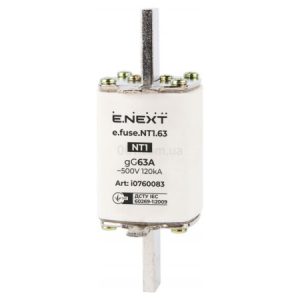 Запобіжник плавкий (вставка) e.fuse.NT1.63, 63 А габарит 1, E.NEXT