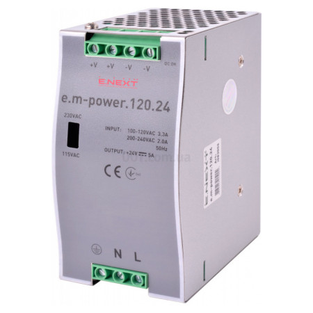 Блок живлення на DIN-рейку e.m-power.120.24 120Вт DC24В, E.NEXT