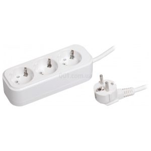Подовжувач У03 3 місця 2P+PE/5 метрів 3×1мм² 16А/250В серія CLASSIC, IEK