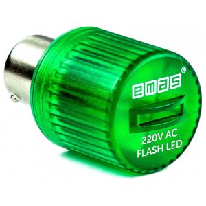 Світлодіод блимаючий 220В зелений, EMAS