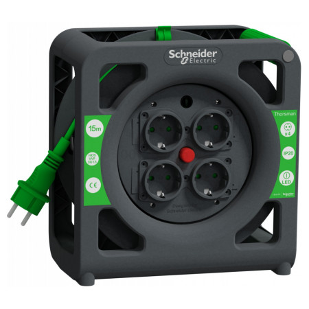 Подовжувач на котушці 15м 3×1,5 мм² IP20, Schneider Electric