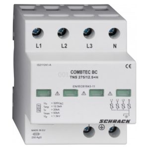 Захисний грозорозрядник Combtec клас B+C 4P TNS 12.5kA 275В АС, SCHRACK (Австрія)