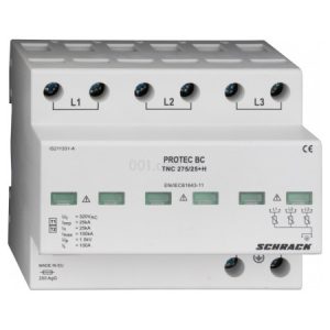 Розрядник 3+0 TNC, клас I+II (B+C) 275В, 25kA, SCHRACK (Австрія)