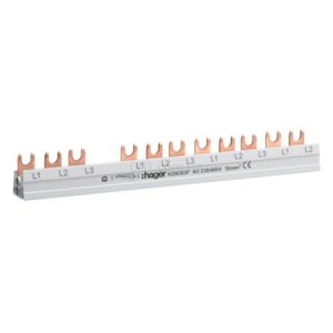 Шина з'єднувальна 3P 10мм² 12M (1×ПЗВ 4P + 8×АВ 1P) FORK, Hager