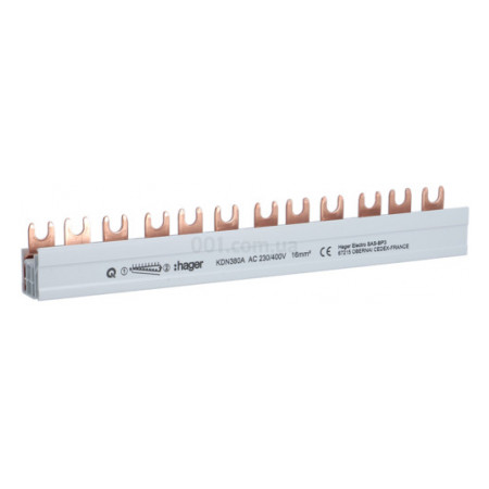 Шина з'єднувальна 3P 16мм² 12M FORK, Hager