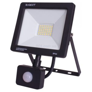 Прожектор світлодіодний 30Вт з датчиком руху 6000К e.LED.flood.stand.sensor.30.6000, E.NEXT