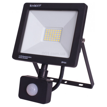 Прожектор світлодіодний 30Вт з датчиком руху 6000К e.LED.flood.stand.sensor.30.6000, E.NEXT
