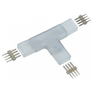Конектор RGB 14мм Т-подібний (роз'єм - роз'єм - роз'єм) для LED стрічки ALFA (5 шт.), IEK