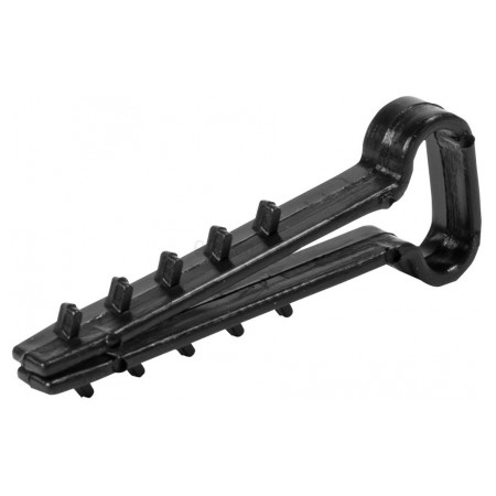 Дюбель-ялинка 10 мм для плоского проводу e.metiz.dowel.flat.fir.black.10 чорна (упаковка 100 шт.), E.NEXT