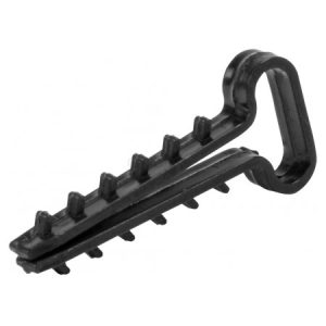 Дюбель-ялинка 14 мм для плоского проводу e.metiz.dowel.flat.fir.black.14 чорна (упаковка 100 шт.), E.NEXT