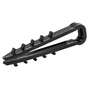 Дюбель-ялинка 6 мм для плоского проводу e.metiz.dowel.flat.fir.black.6 чорна (упаковка 100 шт.), E.NEXT