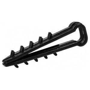 Дюбель-ялинка 8 мм для плоского проводу e.metiz.dowel.flat.fir.black.8 чорна (упаковка 100 шт.), E.NEXT