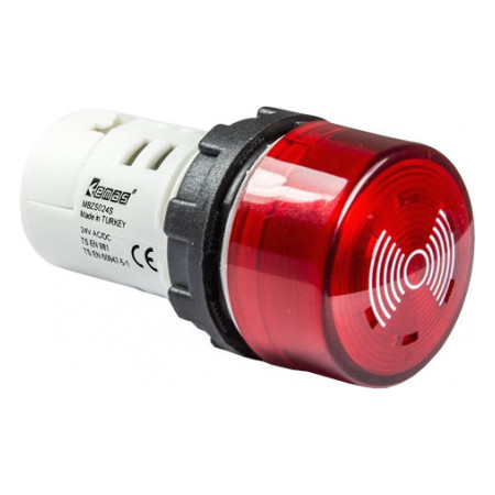 Зумер моноблочний зі світловою індикацією на 24V AC/DC, EMAS
