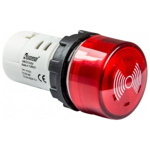 Зумер моноблочний зі світловою індикацією на 24V AC/DC IP65, EMAS