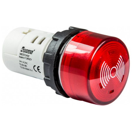 Зумер моноблочний зі світловою індикацією на 24V AC/DC IP65, EMAS