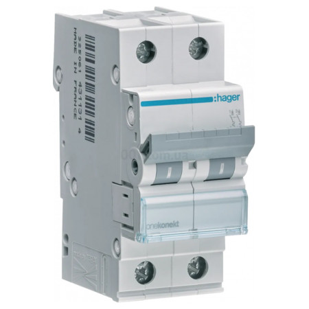 Автоматичний вимикач MCN263 2P 6kA C-63A 2M, Hager