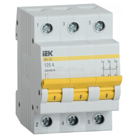 Вимикач навантаження ВН-32 3P 125А, IEK