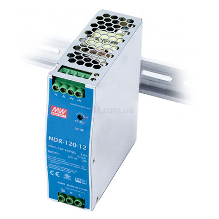 Блок живлення NDR-120-12 120Вт AC230В/DC12В, MEAN WELL