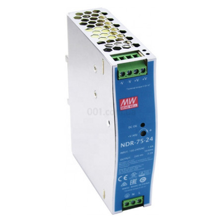 Блок живлення NDR-75-24 75Вт AC230В/DC24В, MEAN WELL