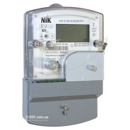 Лічильник електроенергії NIK2102-02.E2МСTP1 однофазний 5(60) А 220 В багатотарифний, NiK