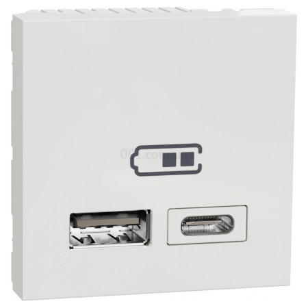 Подвійна USB розетка тип A+C Unica New біла, Schneider Electric