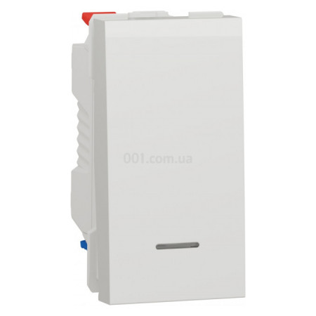 Перемикач 1-клавішний з нейтраллю (1 модуль) 10А Unica New білий, Schneider Electric