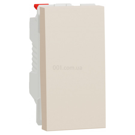Вимикач 1-клавішний кнопковий (1 модуль) 10А Unica New бежевий, Schneider Electric