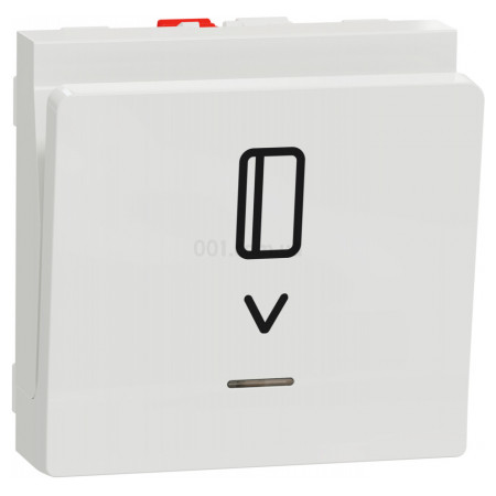 Вимикач картковий з підсвічуванням (2 модулі) 10А Unica New білий, Schneider Electric