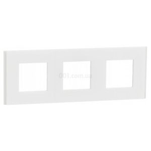 Рамка 3-постова Unica Deco Material матовий білий, Schneider Electric