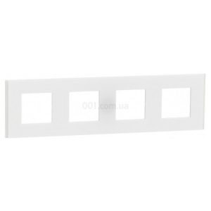Рамка 4-постова Unica Deco Material матовий білий, Schneider Electric