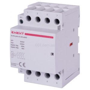 Контактор модульний e.mc.pro.4.40.4NO, 4P 40А 4НВ 220В, E.NEXT