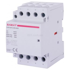 Контактор модульний e.mc.pro.4.63.4NO, 4P 63А 4НВ 220В, E.NEXT