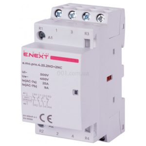 Контактор модульний e.mc.pro.4.25.2NO+2NC, 4P 25А 2НВ+2НЗ 220В, E.NEXT