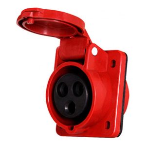 Силова розетка стаціонарна вбудовувана e.socket.pro.5.32.wall (425) 3P+N+PE 32А 380В IP44, E.NEXT
